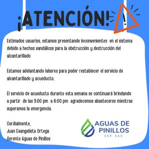 JULIO 2024: Atencion Vandalismo en la Red de Alcantarillado